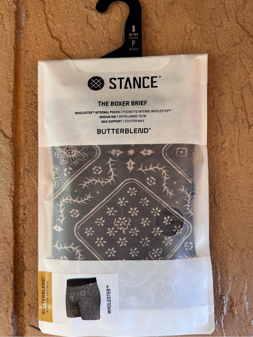 Stance Gray & White Paisley Boxer Briefs Men’s S